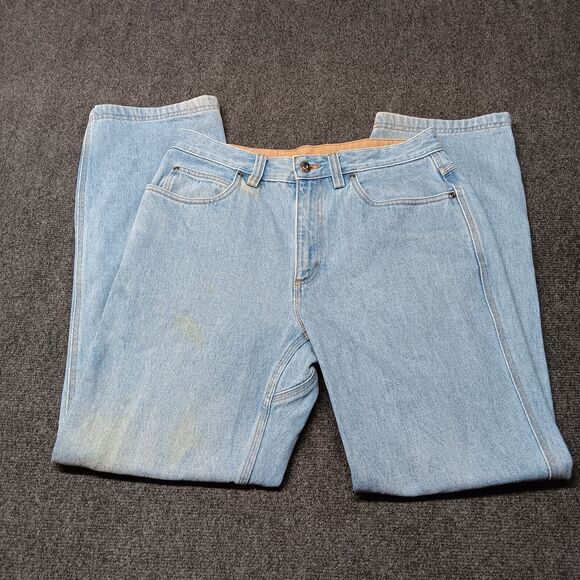 Duluth Trading Co Jeans Men 32x32 Blue Ballroom Relaxed Fit‎ Pants 86069 B - Picture 1 of 13